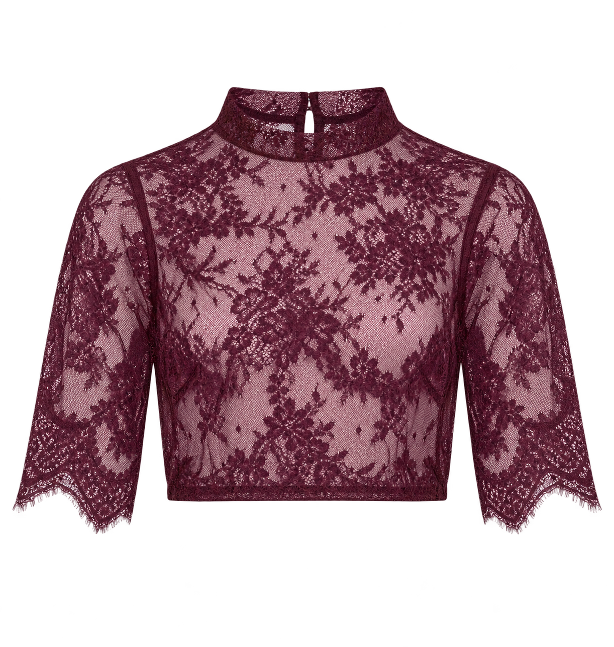 Spitzenbluse „DANA“ 3/4-Arm dunkellila