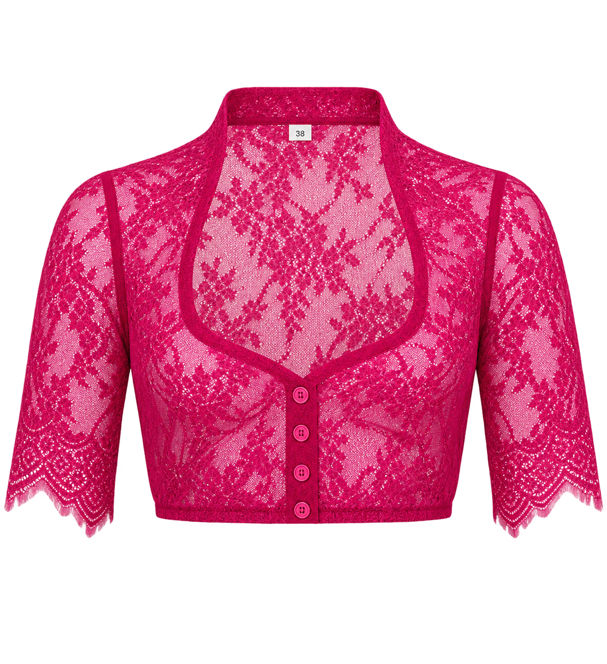 Spitzenbluse „Betti“ 3/4-Arm pink