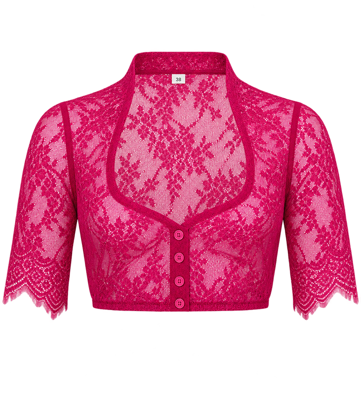 Spitzenbluse „Betti“ 3/4-Arm pink
