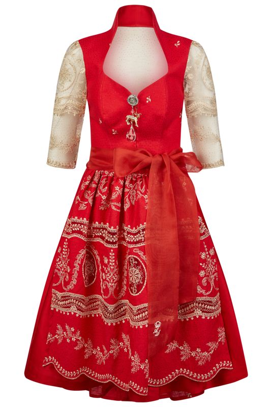 Leinendirndl mit Spitzenrücken