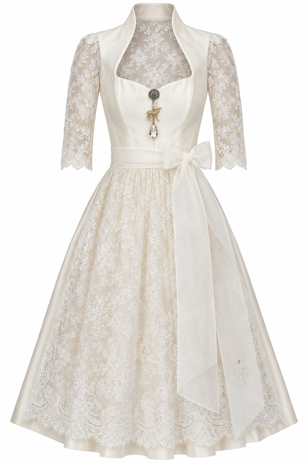 Dirndl „Aurelia 3/4-Arm“ mit Spitzenrücken