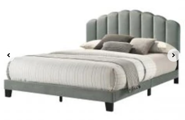 Upholstered Bed Frame TM7001 – Queen Size in Dark Grey