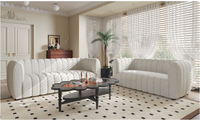 Aversa Combo White - Loveseat + Sofa