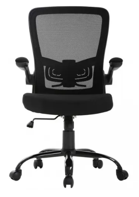 Ergonomic Office Chair | Affordable Desk Chair | Mesh Computer Chair with Lumbar Support, Flip-Up Arms, Swivel Rolling, Adjustable Mid Back