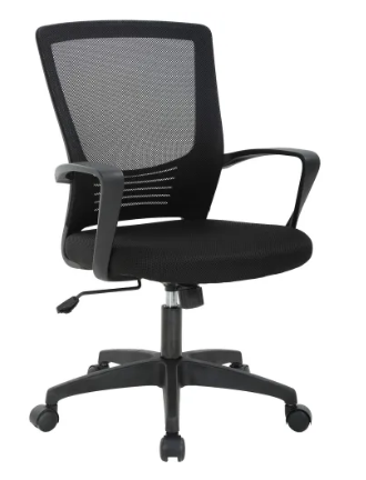 Ergonomic Office Chair | Affordable Desk Chair | Mesh Computer Chair with Lumbar Support, Arms, Modern Swivel Rolling Mid-Back Executive Task Chair