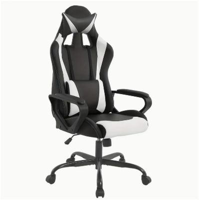 Racing Office Chair, High-Back PU Leather Gaming Chair Reclining Computer Desk Chair Ergonomic Executive Swivel Rolling Chair Lumbar Support