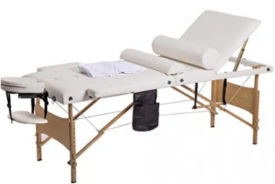 84&quot;L  WHITE 3 Fold Massage Table Portable Facial Bed W/ Sheet Bolsters Carry Case