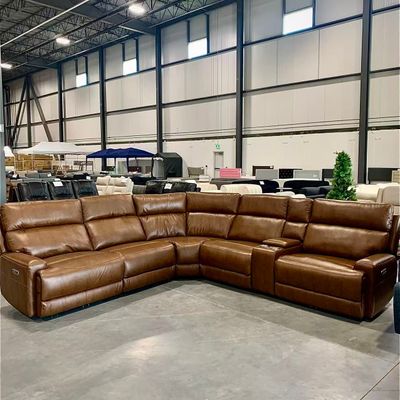 Modern Black Electric Reclining Sectional Sofa with Cup Holders Comfortable Living Room Furniture