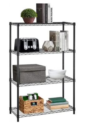 4 Shelf Wire Shelving Metal Large Storage Shelves,  Heavy Adjustable Utility Commercial Grade Steel Layer Shelf