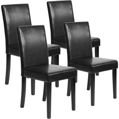 FDW Dining Chairs Set of 4 Dining Side Chairs for Home Kitchen Living Room, Black (Set of 4)
