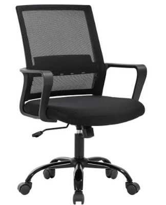 Ergonomic Home Office Chair with Swivel, Rolling, and Lumbar Support | Adjustable Mesh Task Chair (Open Box)