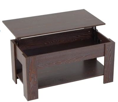 Lift Top Coffee Table with Hidden Compartment and Storage Shelf