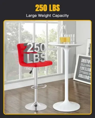 Counter Height Bar Stool Set Of 2 Barstools Modern Swivel Bar Stool Hydraulic Home Kitchen Stools Height Adjustable PU Leather Bar Chairs Dining Room