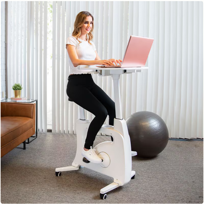 Home office All-in-One Desk Bike/Bike Work Station (White)