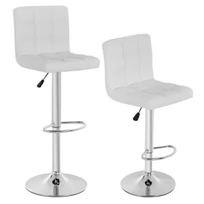 Bar Stool Set Of 2 Barstools Modern Swivel Bar Stool Height Adjustable PU Leather Bar Chairs Hydraulic Home Kitchen Counter Height Stools Dining Room