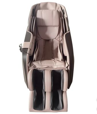 3D Zero Gravity Full Body Massage Chair SL-Track Recliner with Built-In Heat Therapy Foot Roller, Colors: Grey / Brown