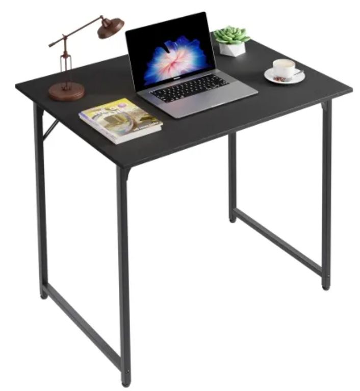 32 inch Computer Desk,Office Desk with Metal Frame,Modern Simple Style for Home Office Study,Writing for Small Space, BLACK/NATURE/VINTAGE