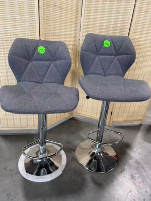 Stools Set of 2 Swivel Bar Stools Adjustable Counter Stool Barstools Dining Bar Chair with Back for Home(Grey)