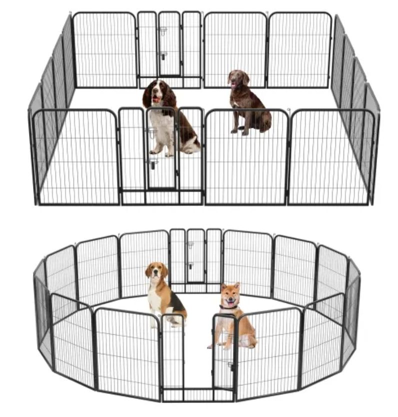 Dog Playpen Dog Pen Dog Kennel 16 Panels 40 Inch Height Indoor Outdoor Folding Metal Portable Puppy Exercise Pen Heavy Duty Dog Fence for Yard Cam
