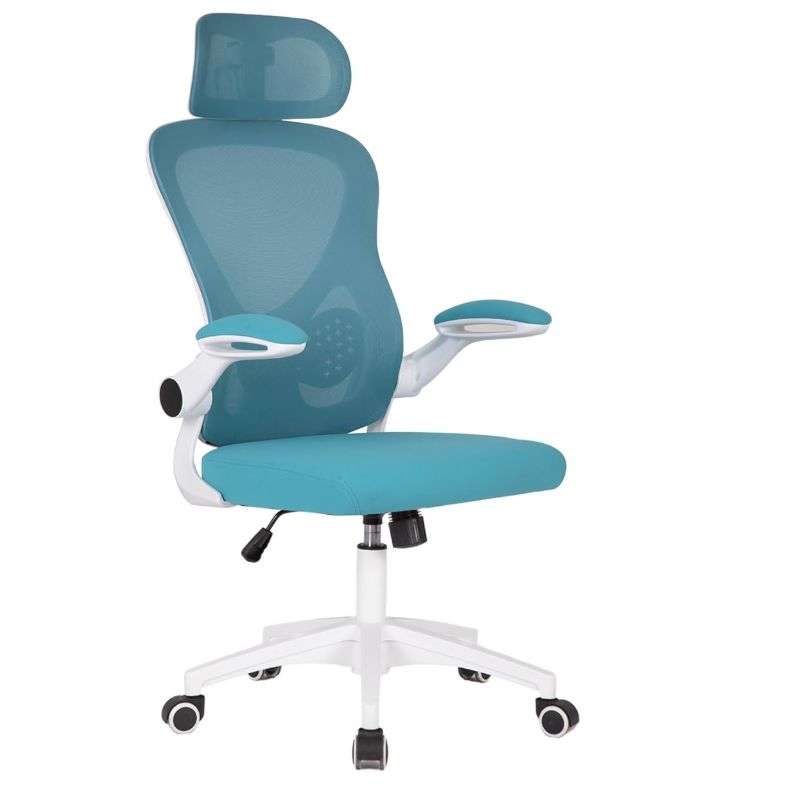 Computer Office Chair High Back Ergonomic Desk Chair Swivel Task with Lumbar Support Adjustable Headrest Flip-up Armrests for Home Office,Blue/Grey/Pink/Red