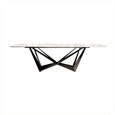 Faux Marble Top with Metal Frame Dining Table 71IN Faux Marble Top with Metal Frame Dining Table 71IN