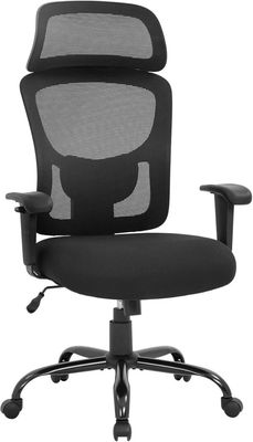 Big and Tall Office Chair Ergonomic Chair 400lbs Wide Seat Executive Desk Chair with Lumbar Support Adjustable Armrest Headrest High Back Mesh Chair Rolling Swivel Task Chair(Black)