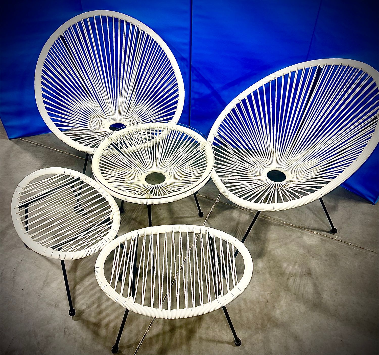 The White Wire Cone Lounge Set (5P)