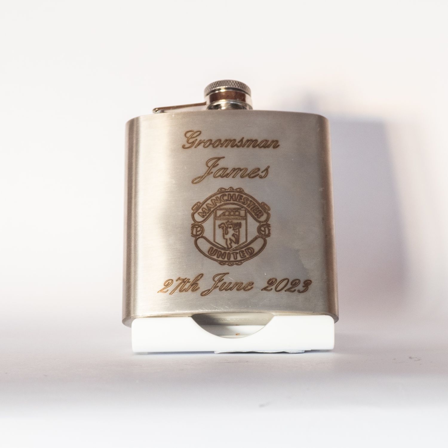 Engraved hip flask 6oz size