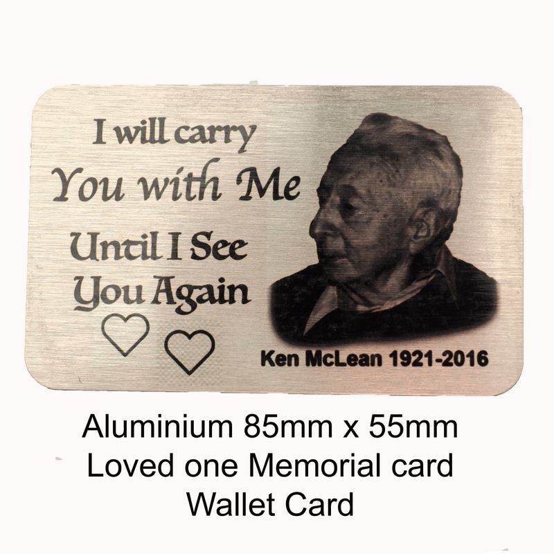 Memorial card for a much loved family member