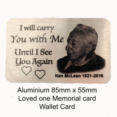 Memorial card for a much loved family member