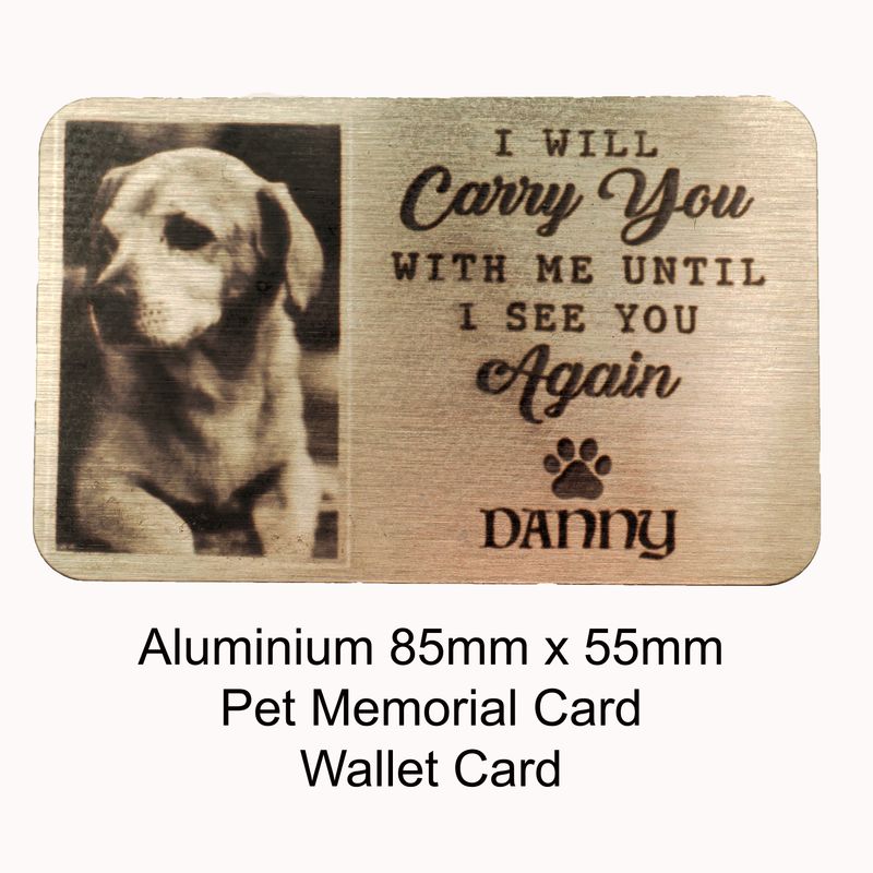 Memorial card for a much loved family pet