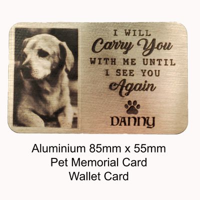 Memorial card for a much loved family pet