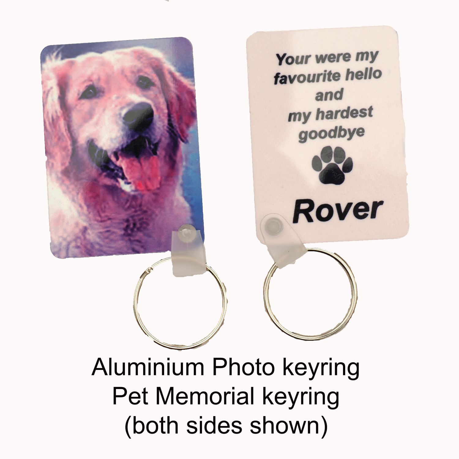 Memorial keyring for a much loved family pet