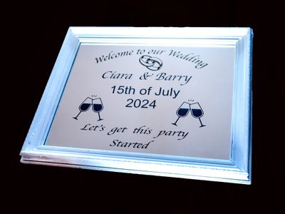 Engraved wedding mirrors - FREE DELIVERY in IRELAND