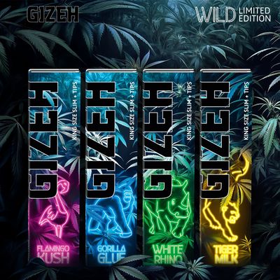 „WILD“ LIMITED EDITION | King Size Slim + Tips | 4er Pack | GIZEH
