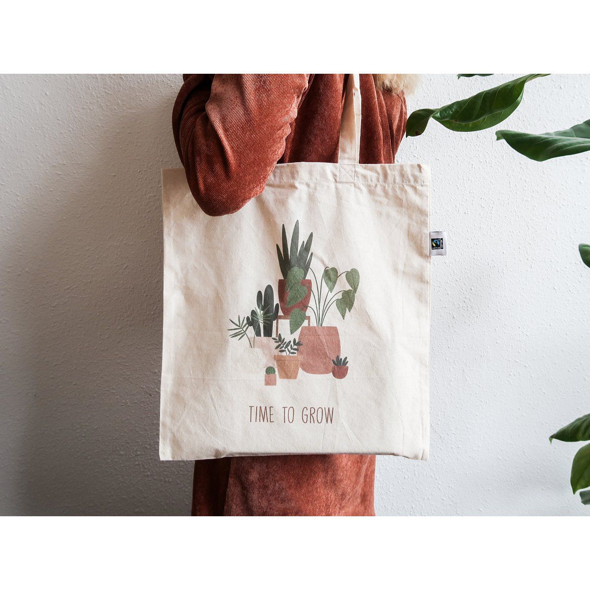 Fairtrade stoffen tas - Time to grow