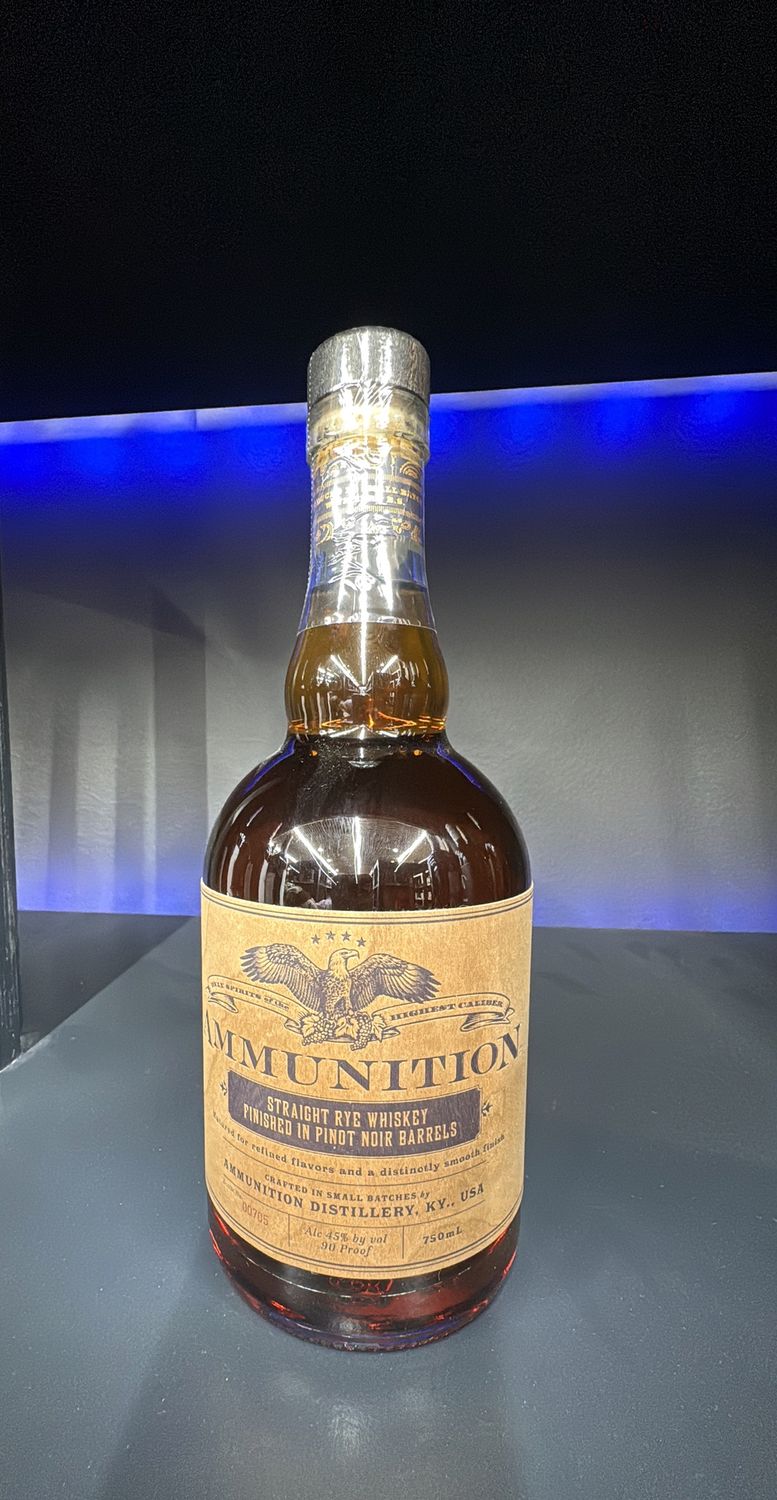 AMMUNITION STRAIGHT RYE WHISKEY 750ML