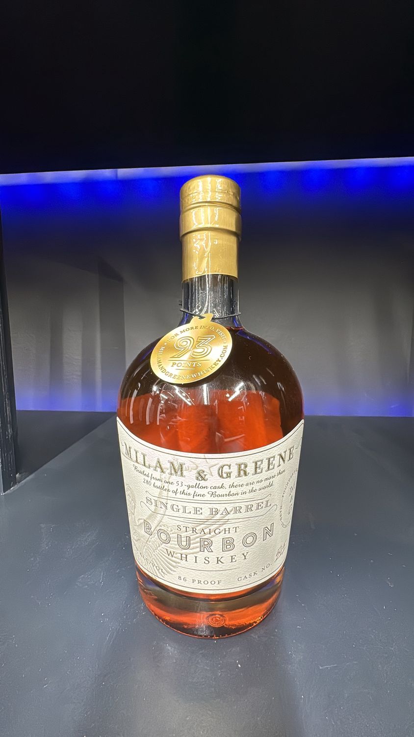 MILAM &amp; GREENE SINGLE BARREL 750ML