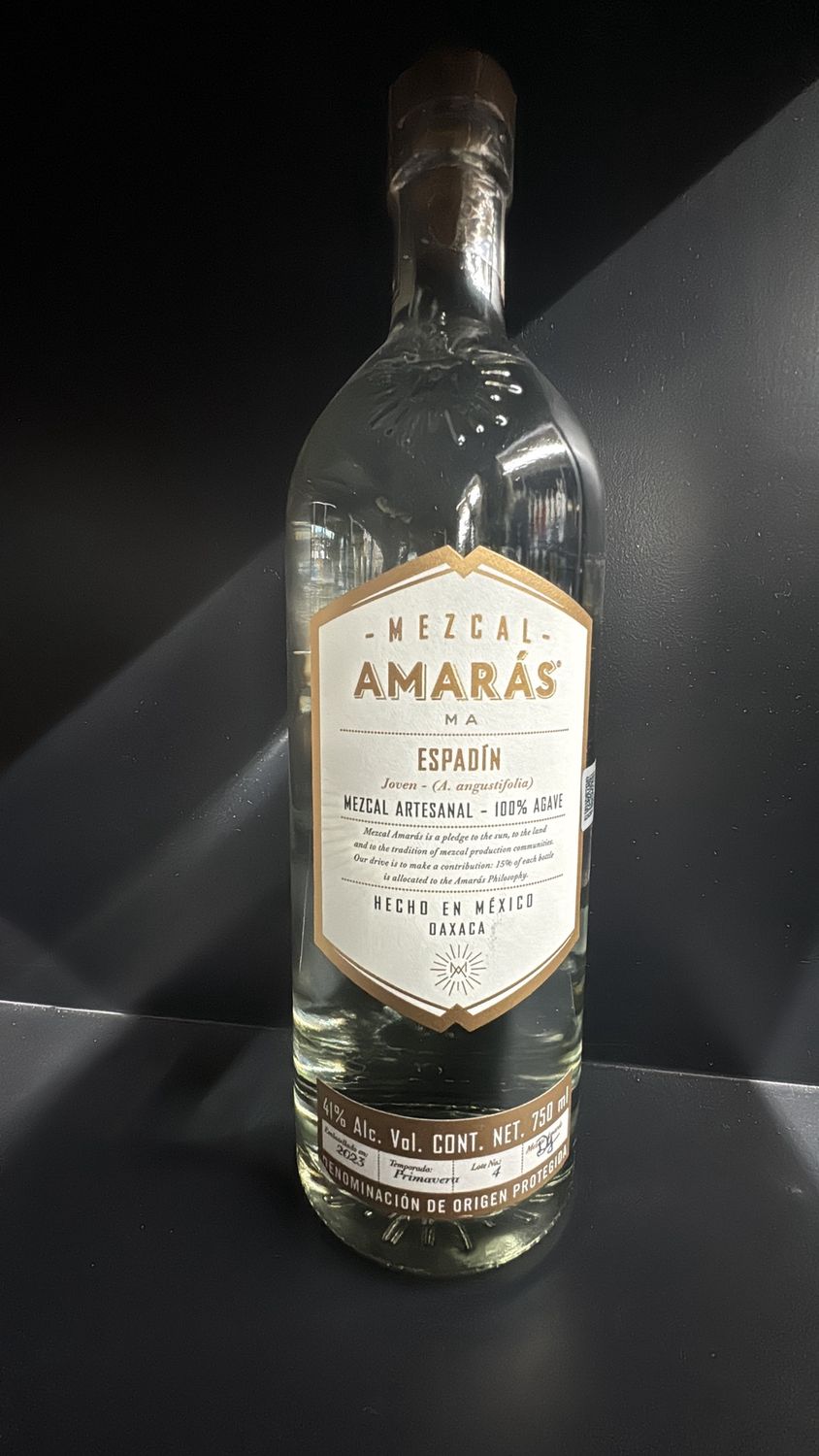 AMARAS MEZCAL JOPVEN ESPADIN 750ML