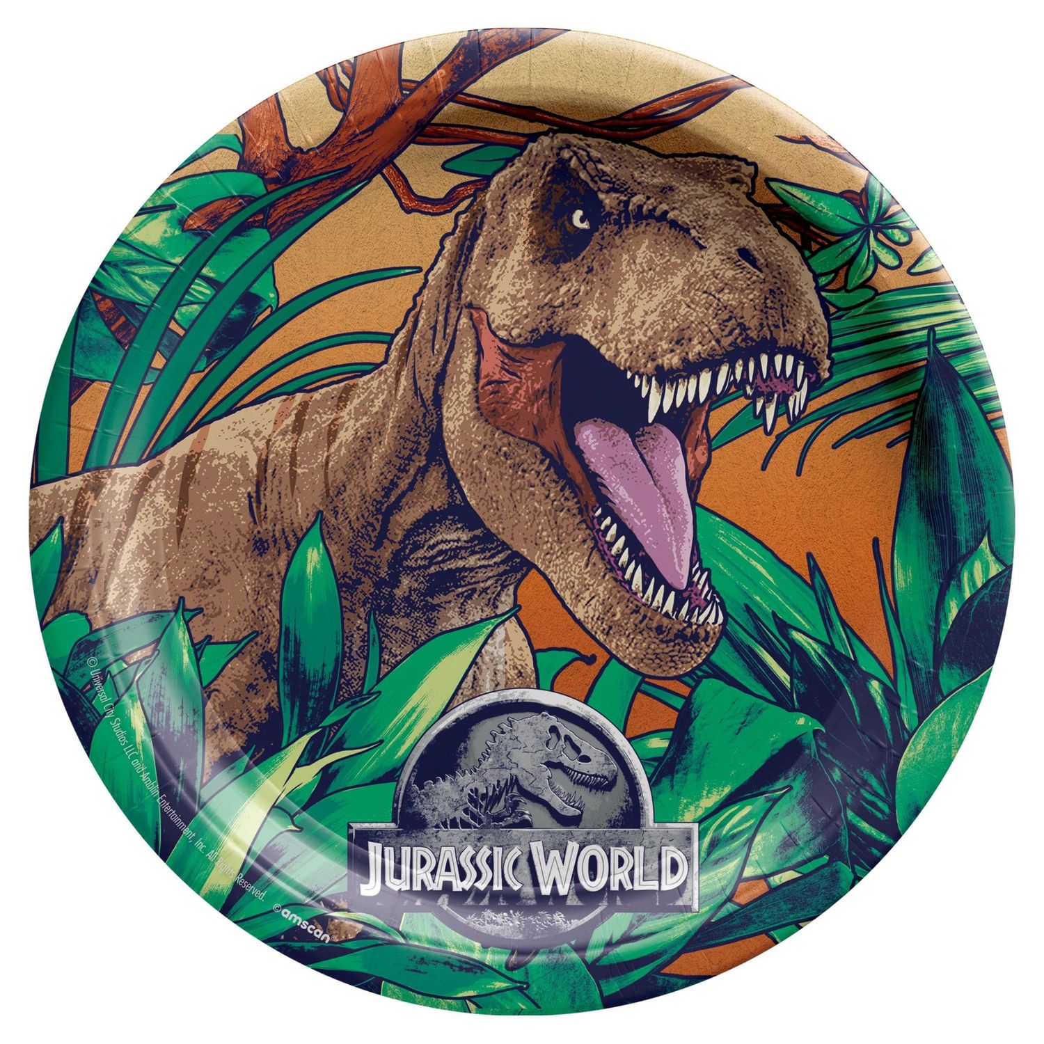 Jurassic World Into the Wild Round Plates, 9"	cake plate