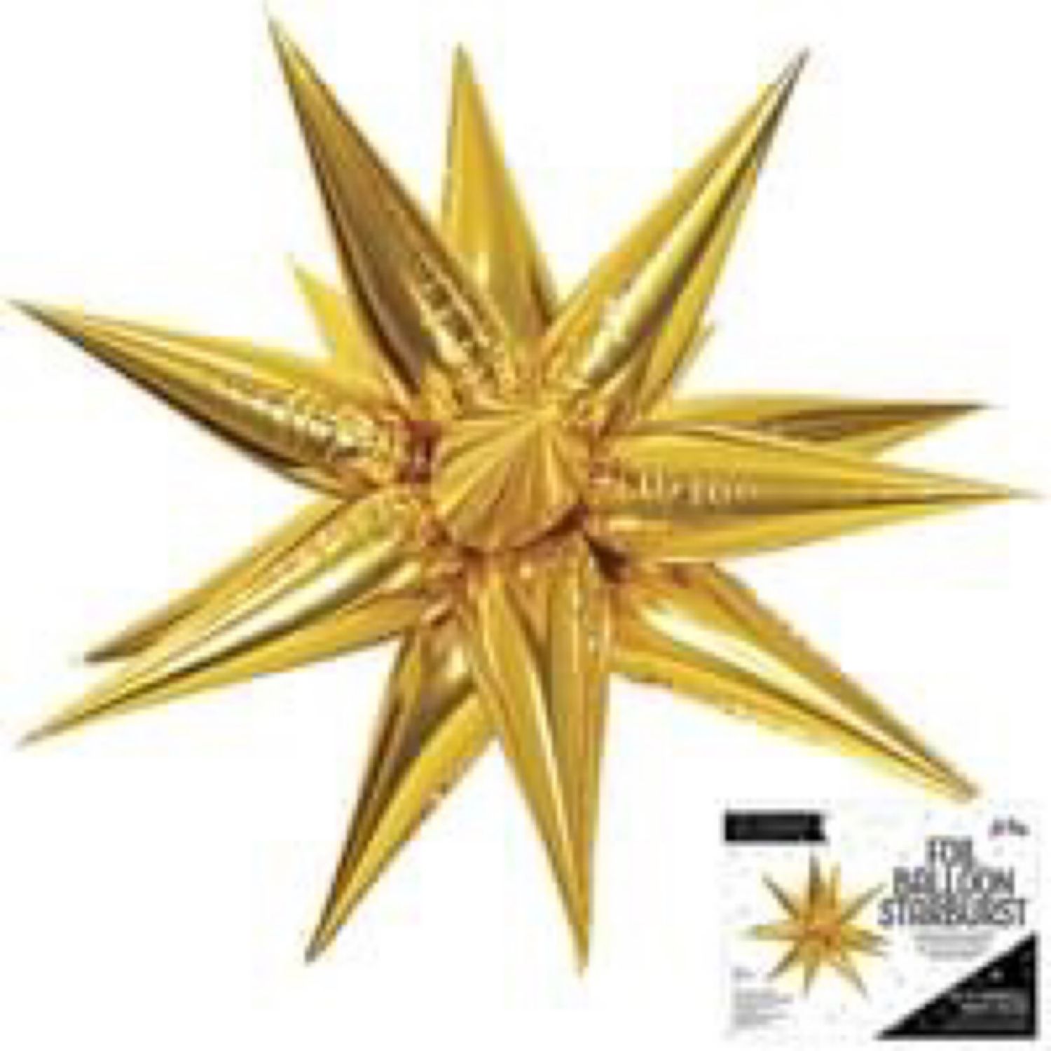 Foil Balloon Starburst Gold 26in