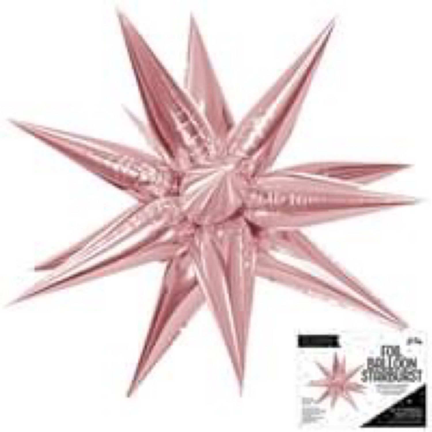 Foil Balloon Starburst Rose Gold 26in