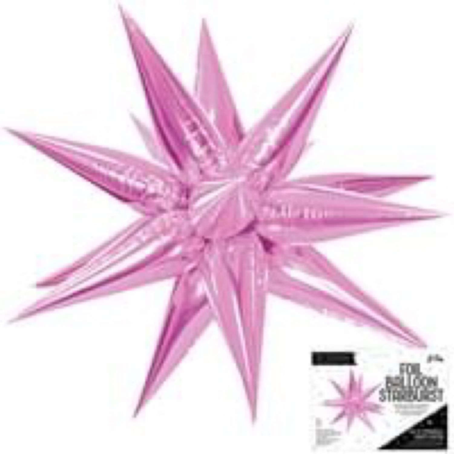Foil Balloon Starburst Pink 26in