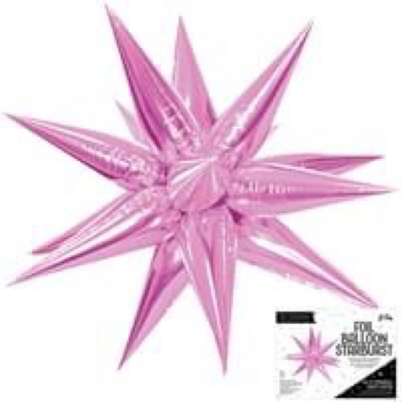 Foil Balloon Starburst Pink 26in