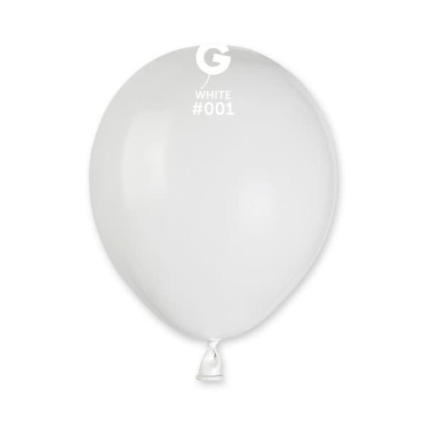 Gemar Standard White Latex Balloons #001 5in - 100 pieces