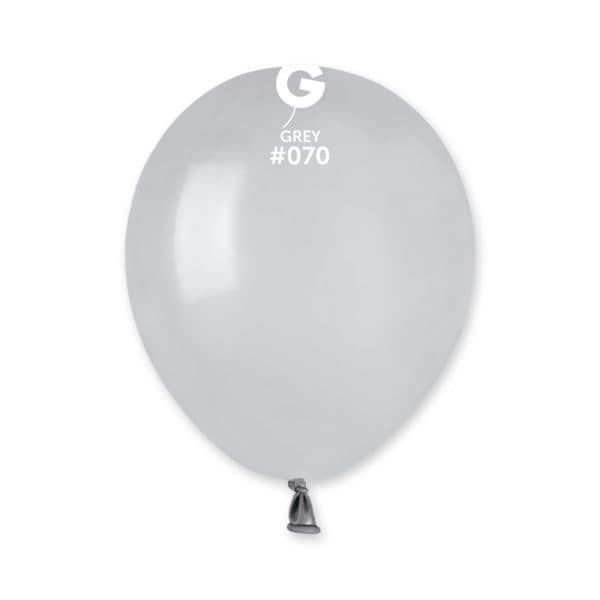 Gemar Standard Grey Latex Balloons #070 5in - 100 pieces