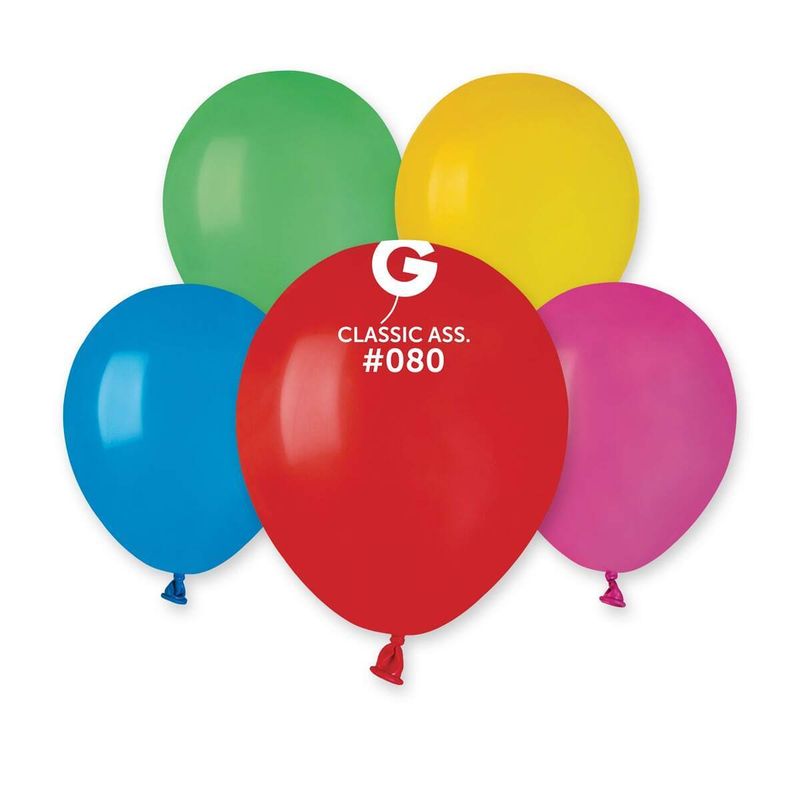 Gemar Standard Assorted Latex Balloons #080  5in - 100 pieces