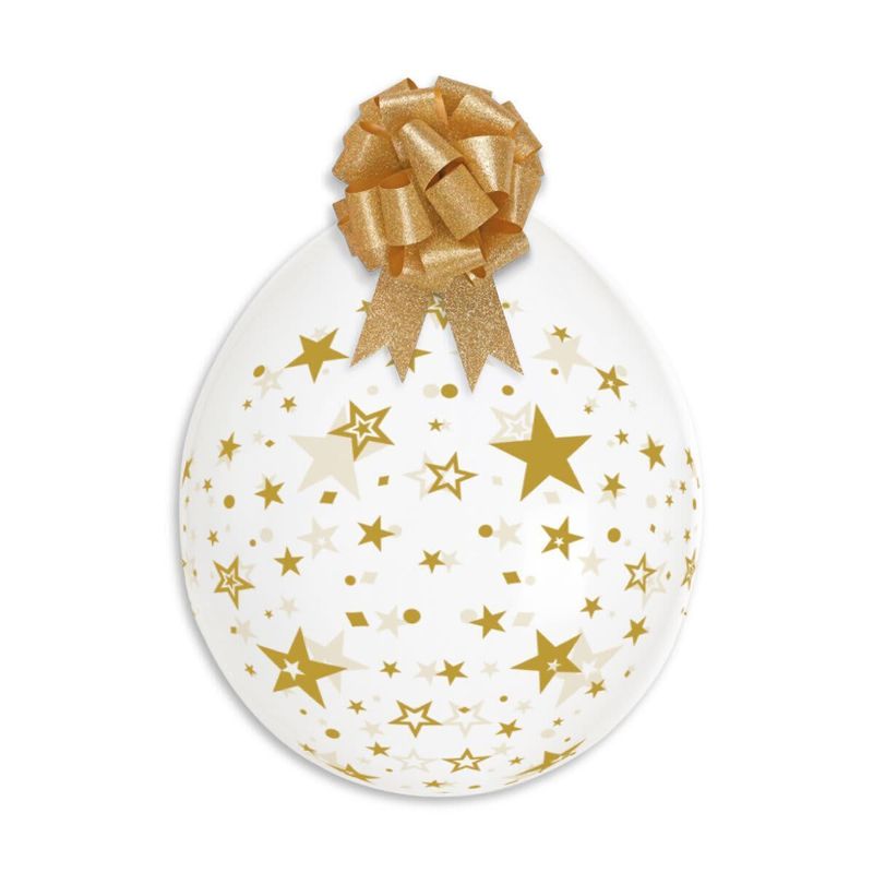 Gemar Standard Printed Gold Star Stuffing Latex Balloons #001  18in - 25 pieces
