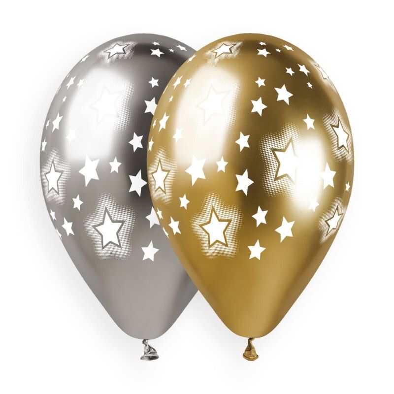 Gemar Shiny Printed Cosmic Star Latex Balloons #967 - 25 pieces