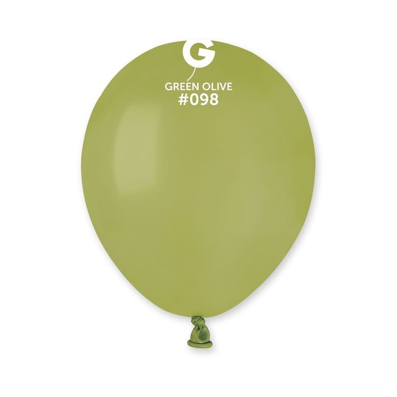 Gemar Standard Olive Latex Balloons #098 5in- 100 pieces
